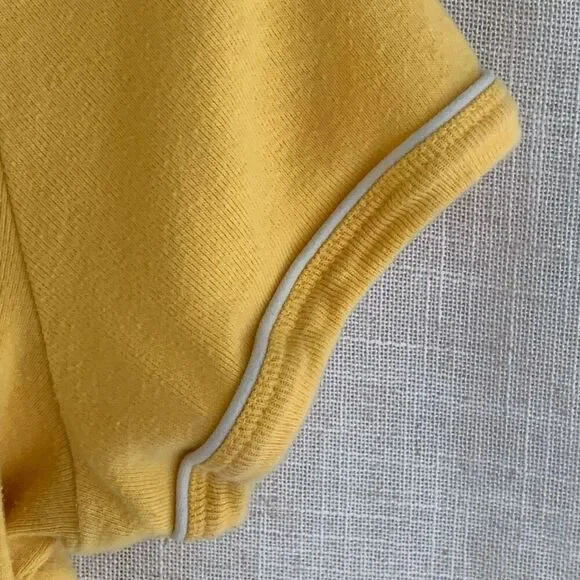 Tommy Hilfiger Womens Logo Polo Top Size L Yellow Tennis Prep Old Money Y2K Golf - Picture 10 of 15